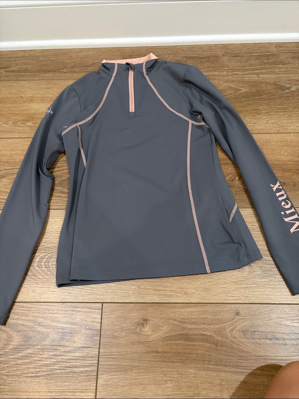 LeMieux Kids' Gray Performance Base layer with Pink Trim